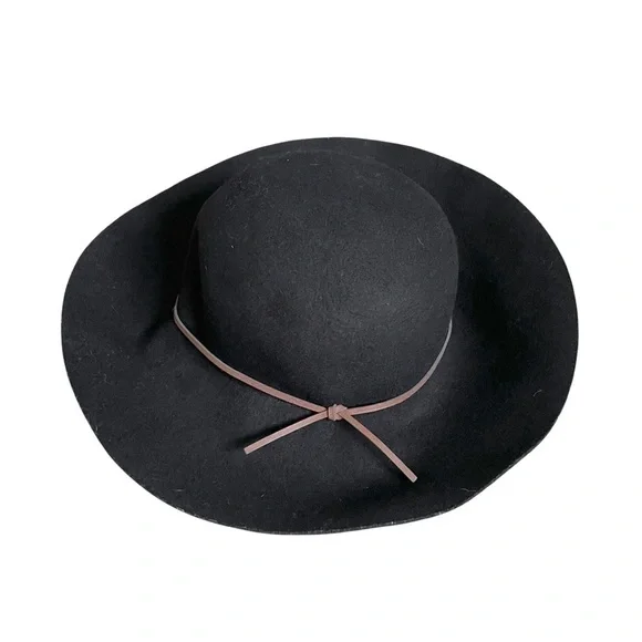 ARITZIA TALULA Baylis Wool Wide Brim Floppy Hat Black M/L - Picture 4 of 11